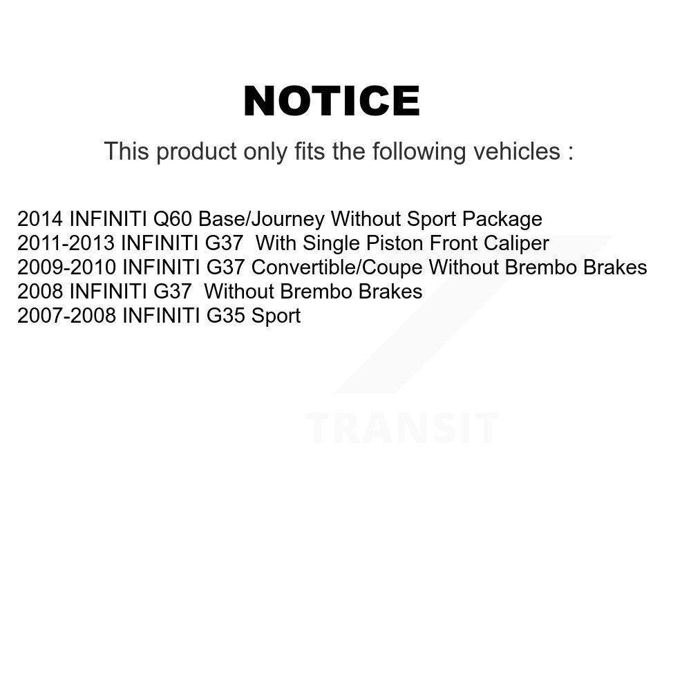 Ceramic Pads And Disc Brake Rotors Front Rear Kit For INFINITI G37 G35 Q60