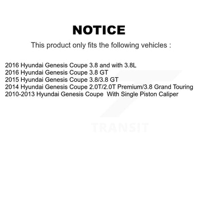 Ceramic Pads And Disc Brake Rotors Front Rear Kit For Hyundai Genesis Coupe