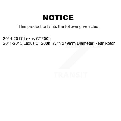 Ceramic Pads And Disc Brake Rotors Front Rear Kit For Lexus CT200h