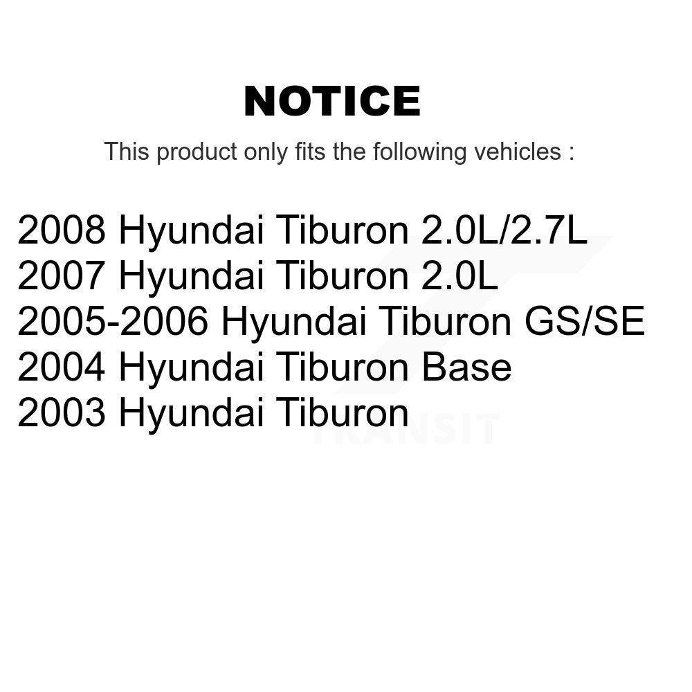 Ceramic Pads And Disc Brake Rotors Front Rear Kit For Hyundai Tiburon