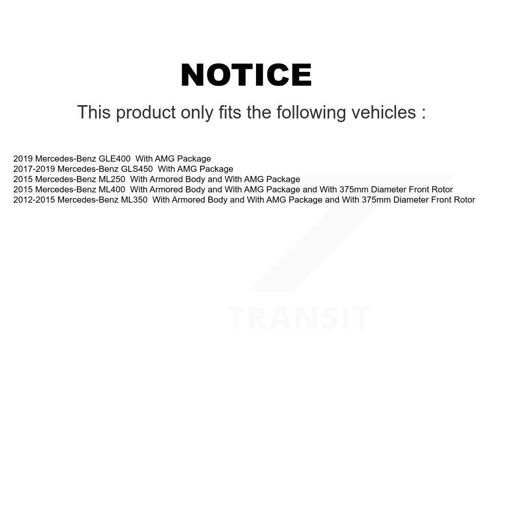 Brake Rotors & Ceramic Pad Front Kit For Mercedes-Benz ML350 GLS450 ML400 GLE400