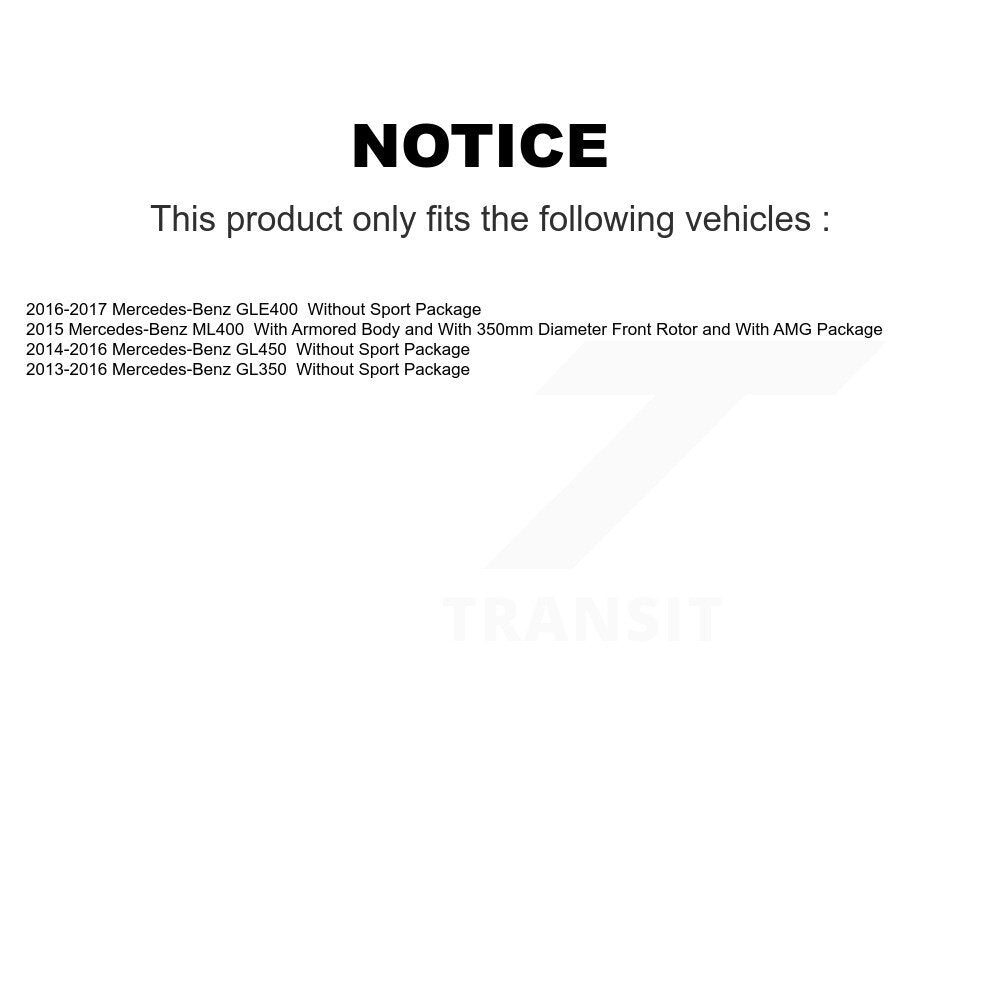 Brake Rotor And Ceramic Pad Front Kit For Mercedes-Benz GL350 GLE400 ML400 GL450