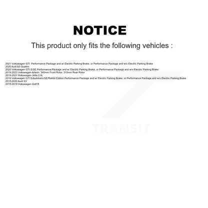 Brake Rotor And Ceramic Pad Front Kit For Volkswagen Jetta Golf R GTI Audi S3 A3