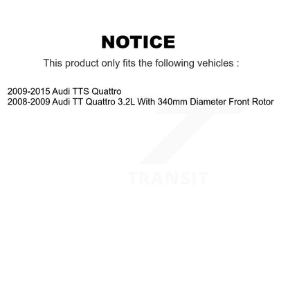 Disc Brake Rotors And Semi-Metallic Pads Front Kit For Audi TT Quattro TTS