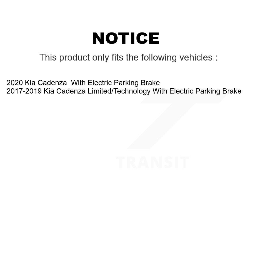 Brake Rotor And Ceramic Pad Rear Kit For Kia Cadenza With Electric Parking