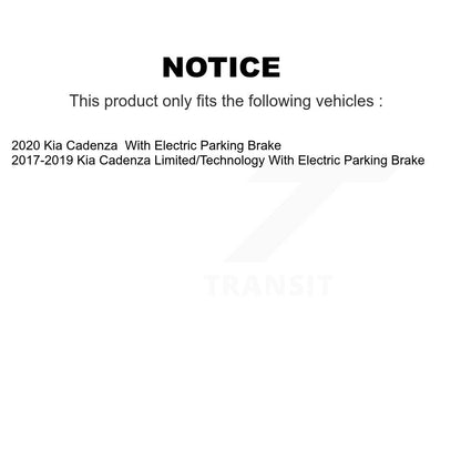 Brake Rotor And Ceramic Pad Rear Kit For Kia Cadenza With Electric Parking