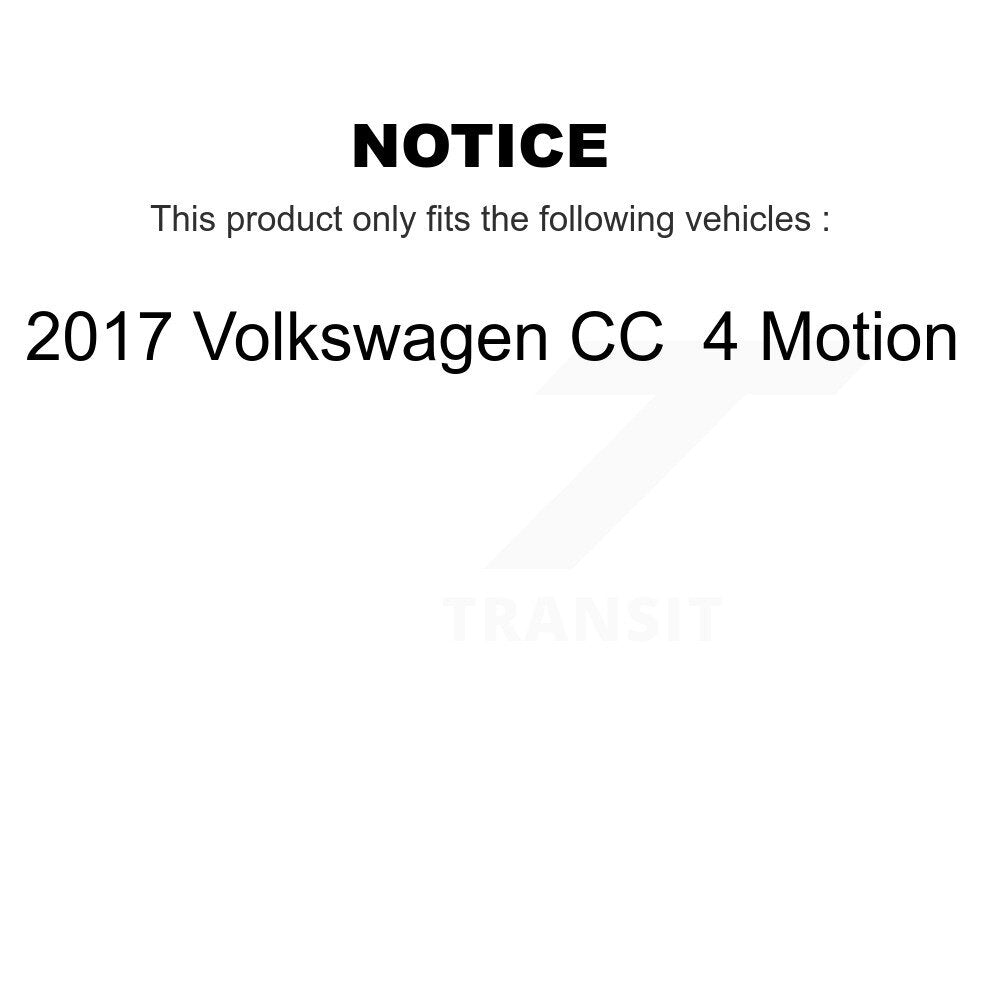 Ceramic Pad And Disc Brake Rotors Front Rear Kit For 2017 Volkswagen CC 4 Motion