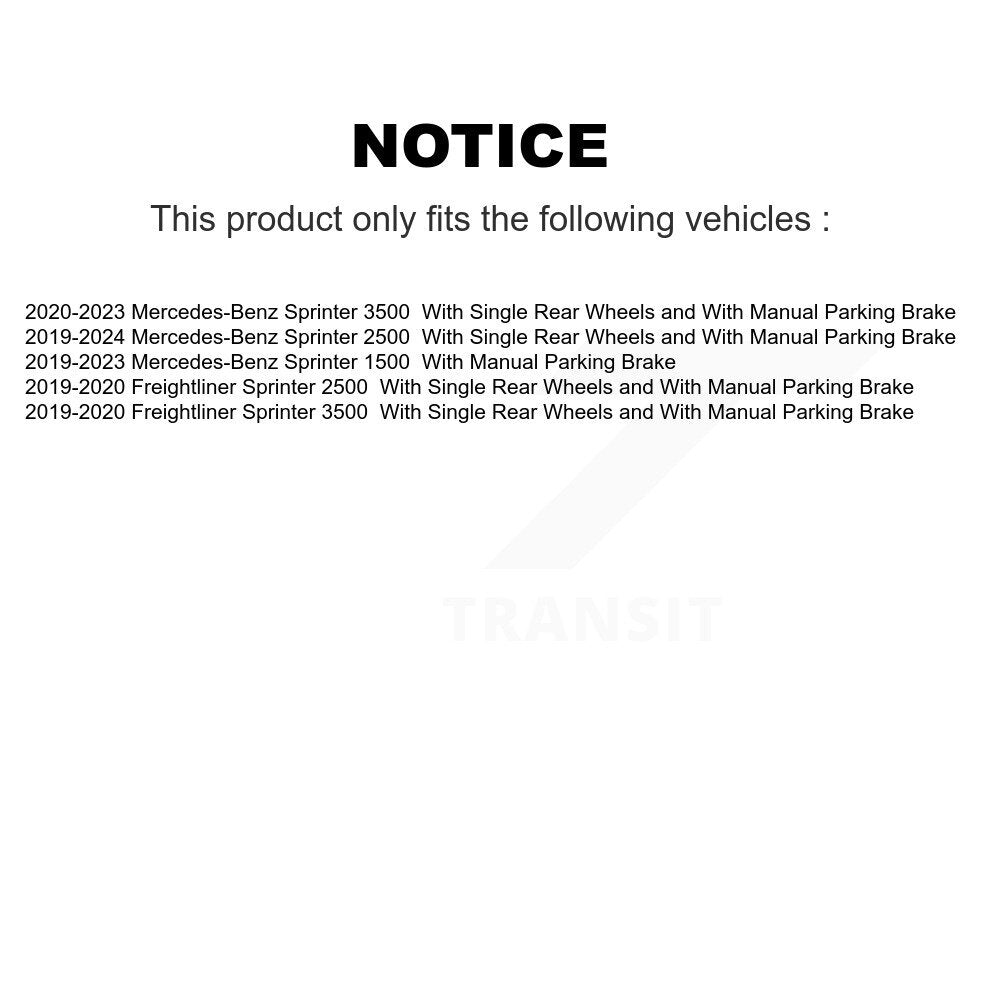 Brake Rotor Semi-Metallic Pad Rear Kit For Mercedes-Benz Sprinter 2500 3500 1500