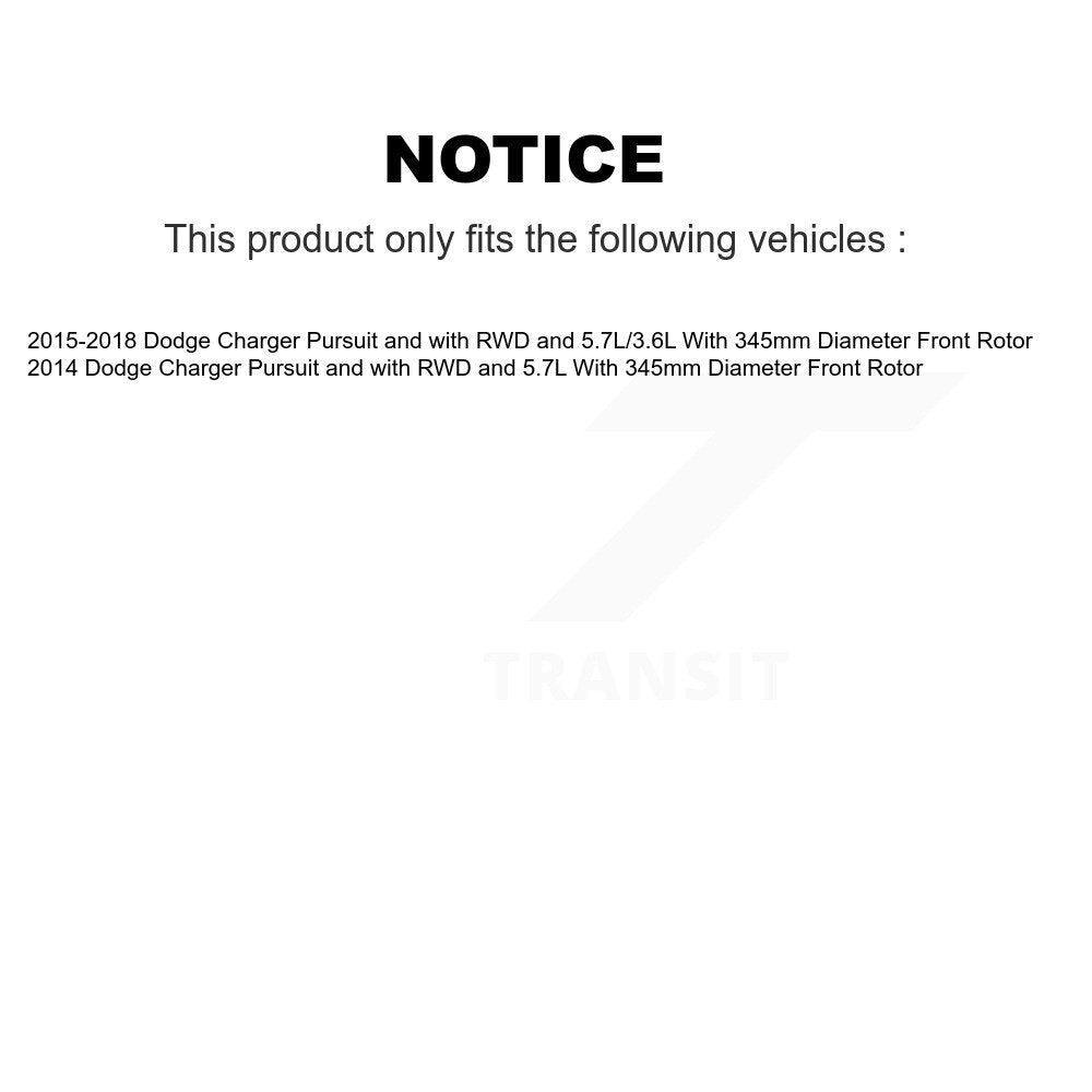 Disc Brake Rotors And Ceramic Pads Front Kit For Dodge Charger