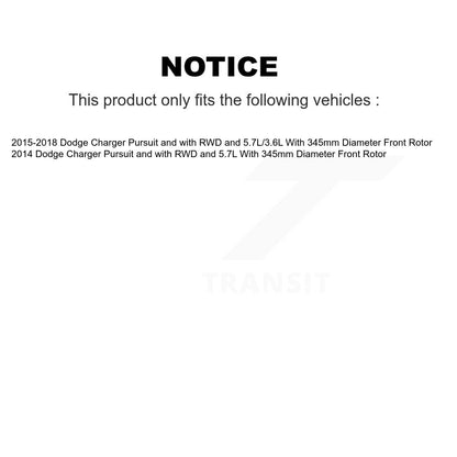 Disc Brake Rotors And Ceramic Pads Front Kit For Dodge Charger