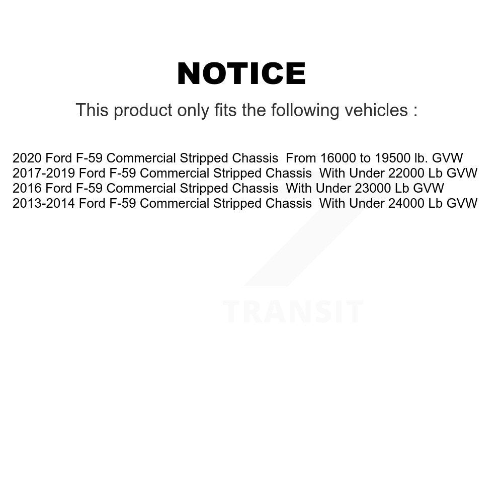 Brake Rotor Semi-Metallic Pad Rear Kit For Ford F-59 Commercial Stripped Chassis