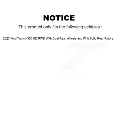 Semi-Metallic Pad & Brake Rotors Front Rear Kit For 2023 Ford Transit-350 HD RWD