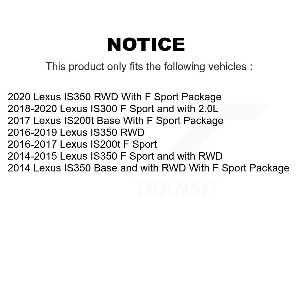 Disc Brake Rotor & Ceramic Pad Front Rear Kit (6Pc) For Lexus IS350 IS300 IS200t