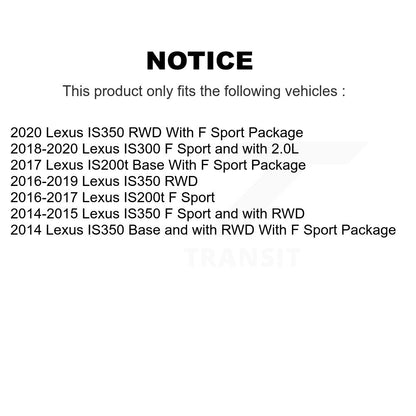Disc Brake Rotor & Ceramic Pad Front Rear Kit (6Pc) For Lexus IS350 IS300 IS200t