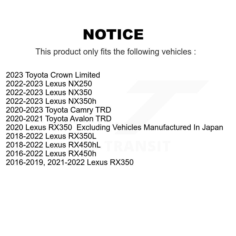Brake Rotor And Ceramic Pad Front Kit For Lexus RX350 Toyota Camry RX450h NX350h