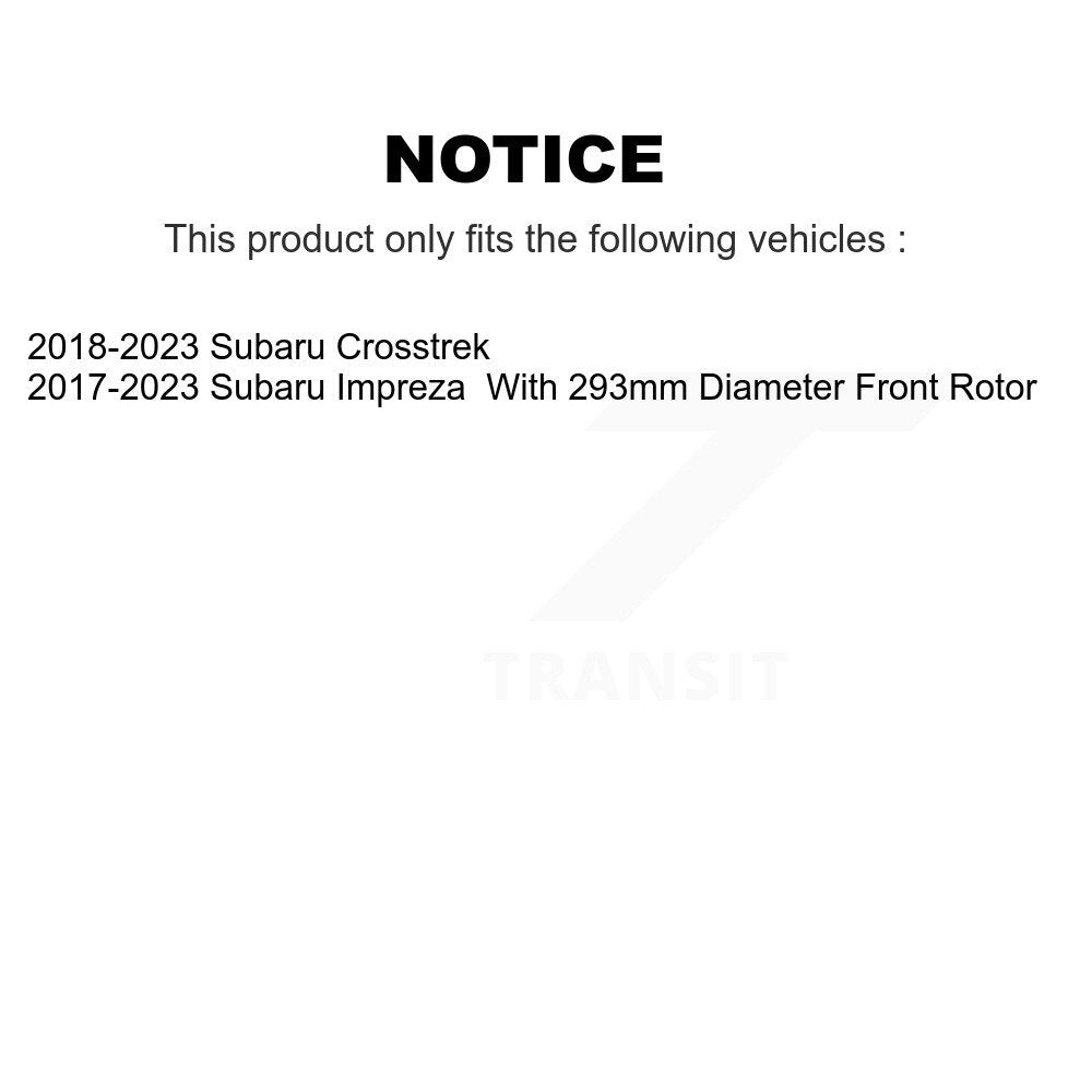 Disc Brake Rotors And Ceramic Pads Front Kit For Subaru Crosstrek Impreza