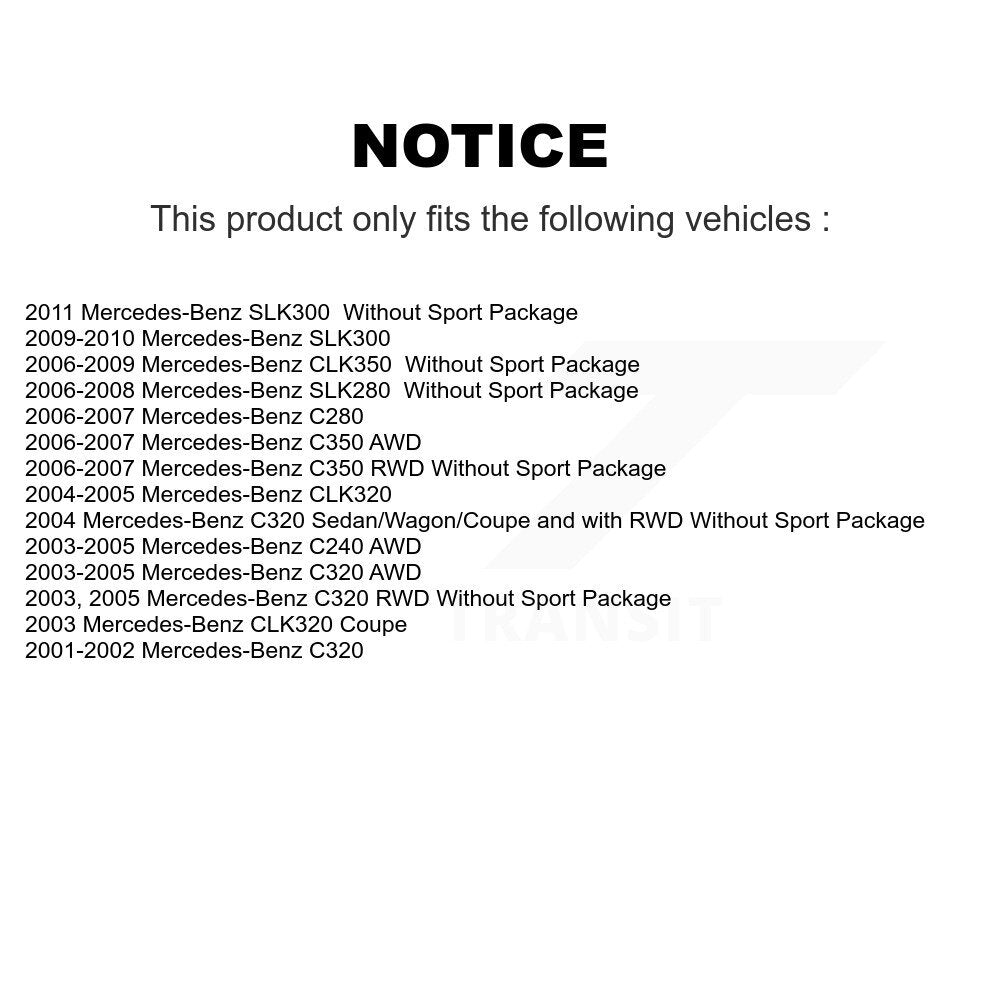 Brake Rotor Ceramic Pad Front Kit For Mercedes-Benz C280 C240 CLK350 CLK320 C320