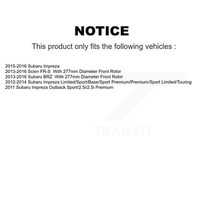 Disc Brake Rotors And Ceramic Pads Front Kit For Subaru Impreza Scion FR-S BRZ