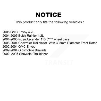 Brake Rotor Ceramic Pad Front Kit For GMC Envoy Chevrolet Trailblazer Oldsmobile