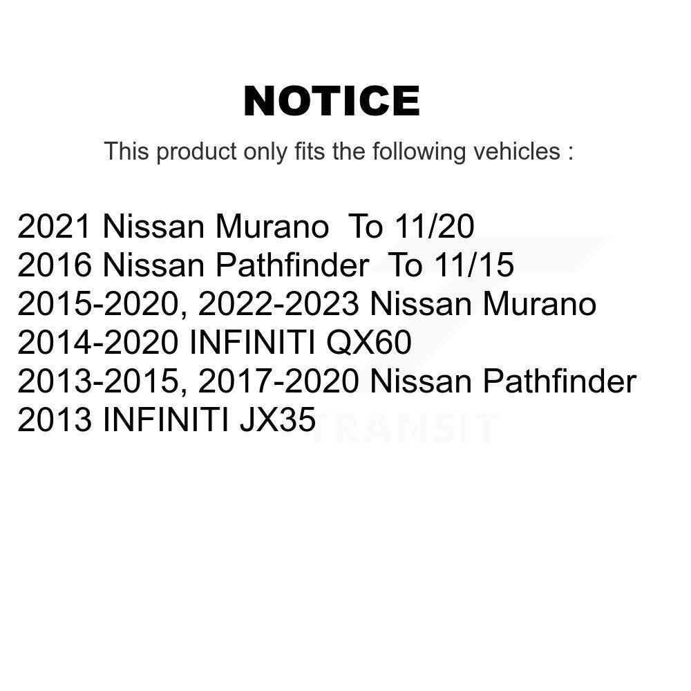 Brake Rotor And Ceramic Pad Front Kit For Nissan Murano Pathfinder INFINITI QX60