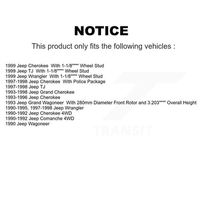 Brake Rotor & Ceramic Pad Front Kit For Jeep Wrangler Cherokee Grand Comanche TJ