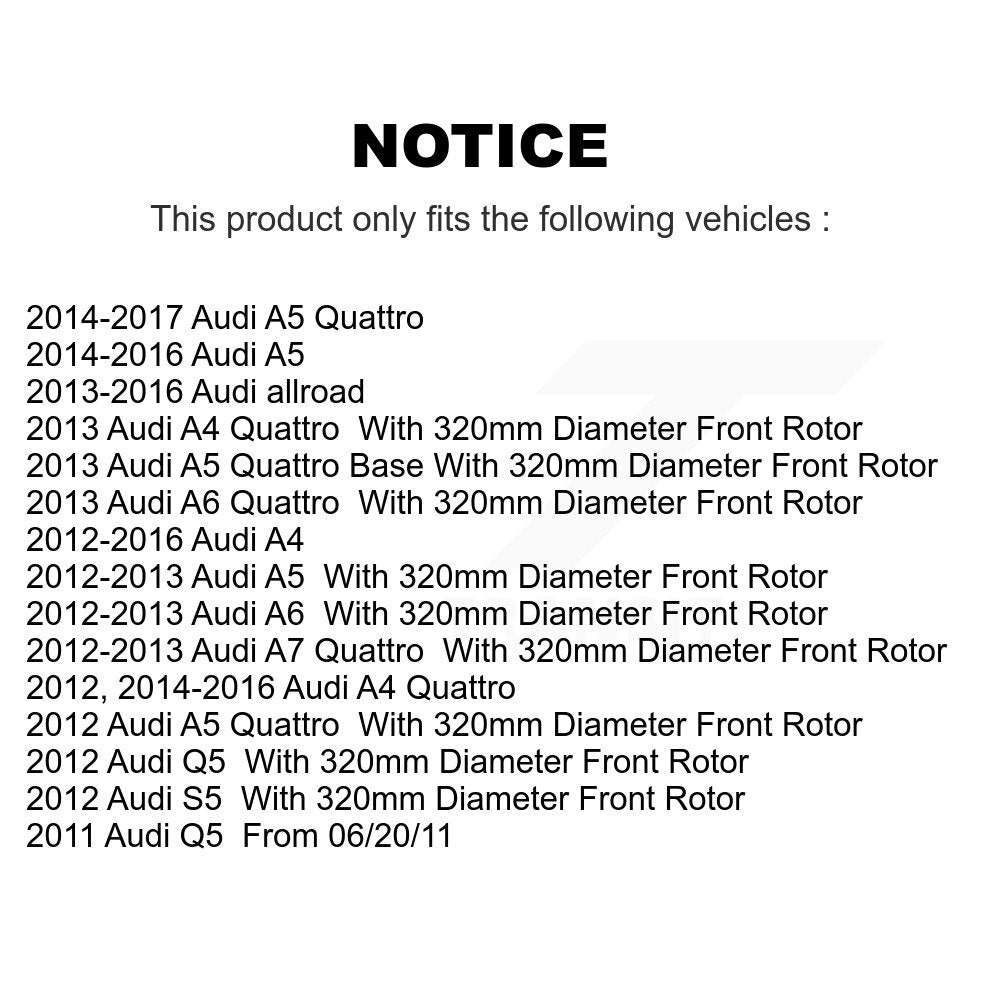 Brake Rotor And Ceramic Pad Front Kit For Audi A4 Quattro Q5 A5 allroad A7 S5 A6
