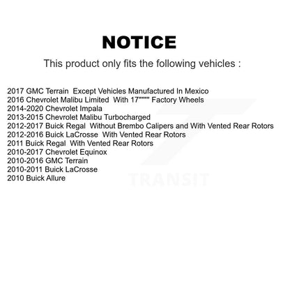 Brake Rotor Ceramic Pad Front Kit For Chevrolet Equinox GMC Terrain Buick Malibu