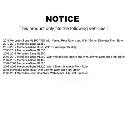 Brake Rotor Ceramic Pad Front Kit For Mercedes-Benz ML350 ML320 GL350 R350 GL320