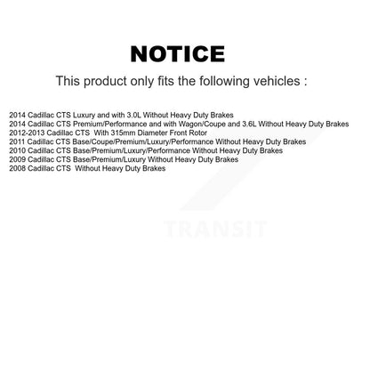 Disc Brake Rotors And Ceramic Pads Front Kit For Cadillac CTS