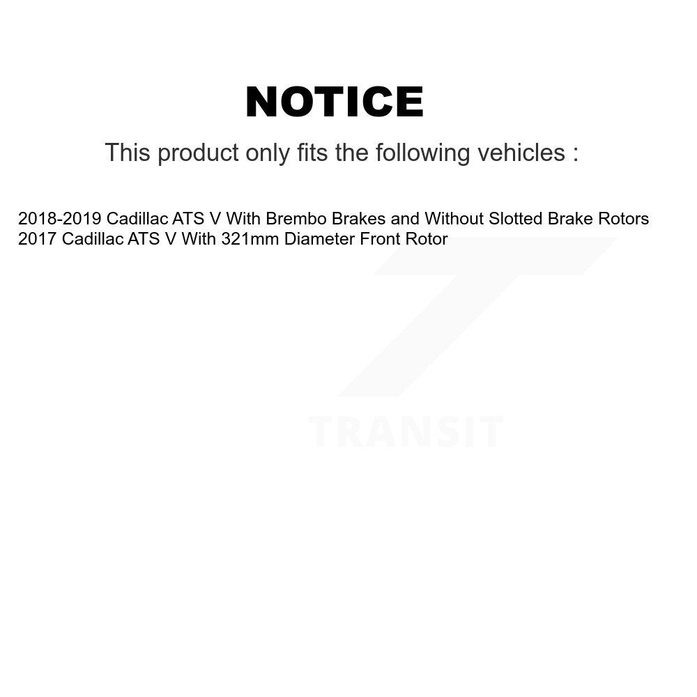 Disc Brake Rotors And Ceramic Pads Front Kit For Cadillac ATS V