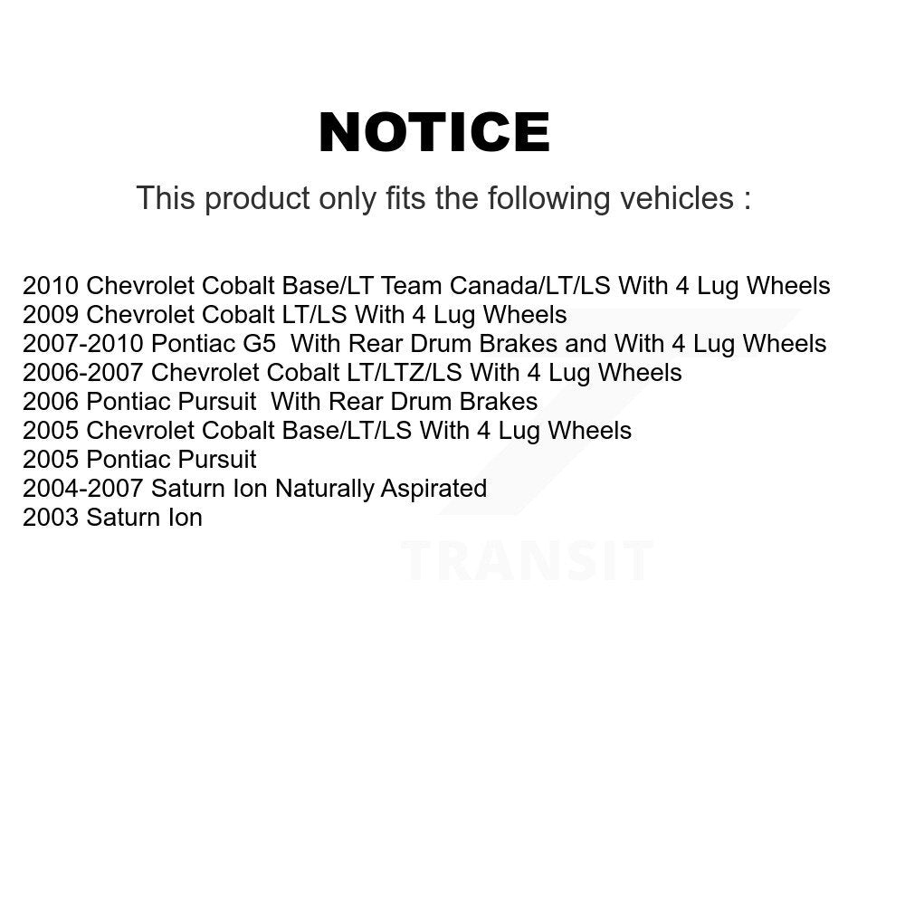 Brake Rotor And Ceramic Pad Front Kit For Chevrolet Cobalt Pontiac G5 Saturn Ion