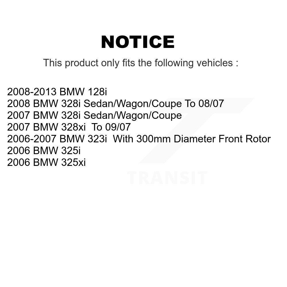 Disc Brake Rotor & Ceramic Pad Front Kit For BMW 128i 328i 323i 328xi 325i 325xi