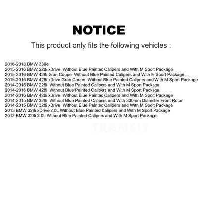 Disc Brake Rotors And Ceramic Pads Front Kit For BMW 328i 330e