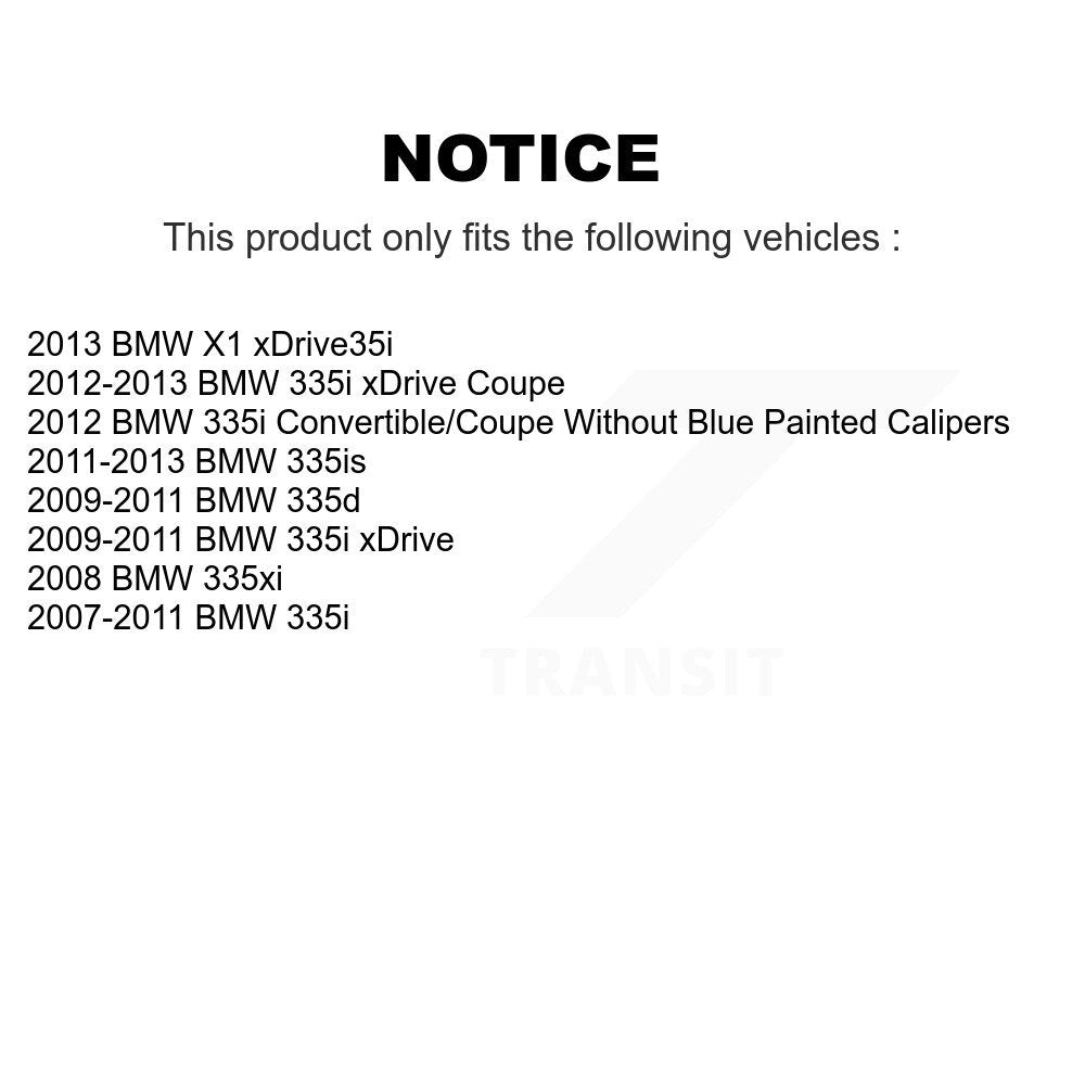 Disc Brake Rotor & Ceramic Pad Front Kit For BMW 335i xDrive X1 335xi 335is 335d