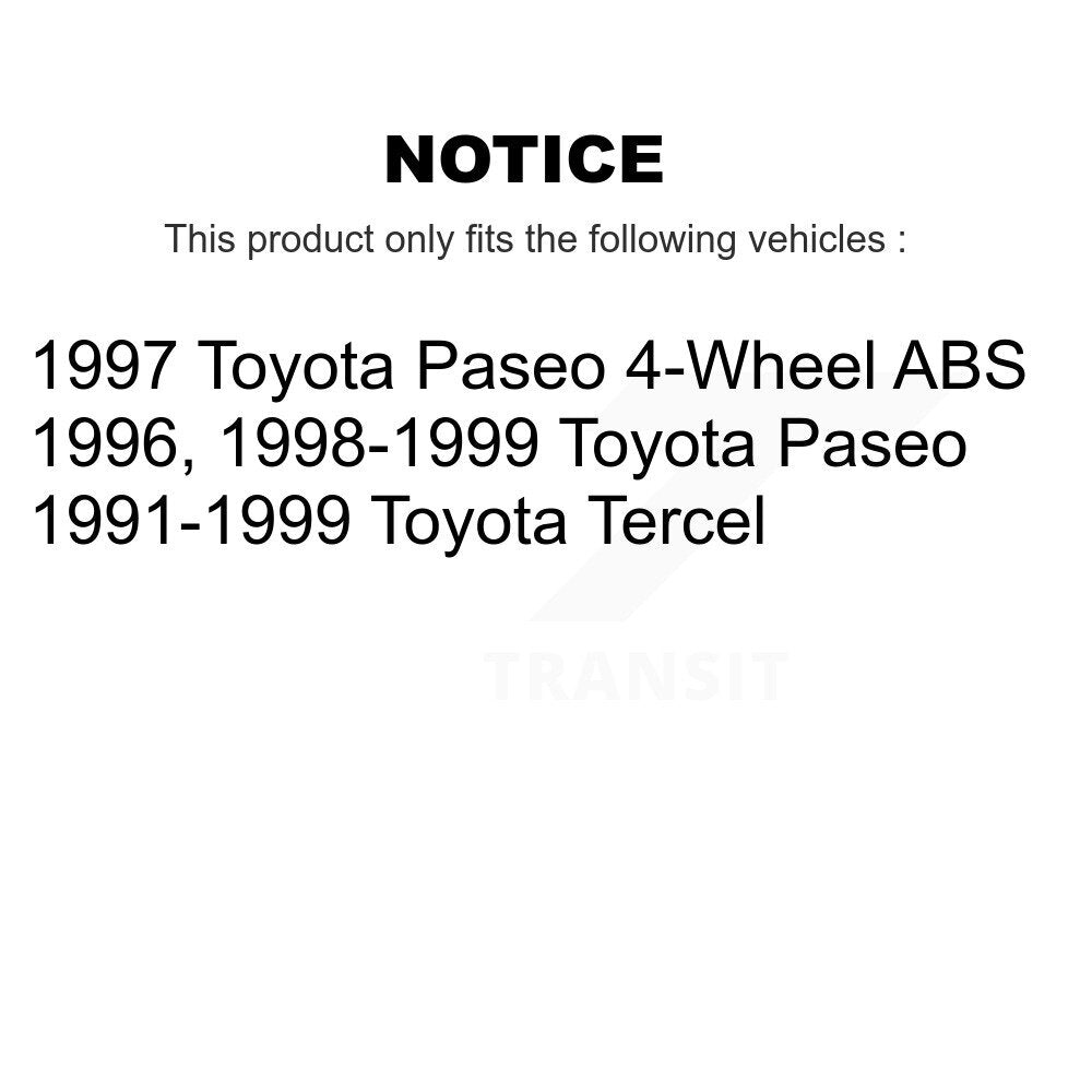 Disc Brake Rotors And Ceramic Pads Front Kit For Toyota Tercel Paseo