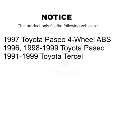 Disc Brake Rotors And Ceramic Pads Front Kit For Toyota Tercel Paseo