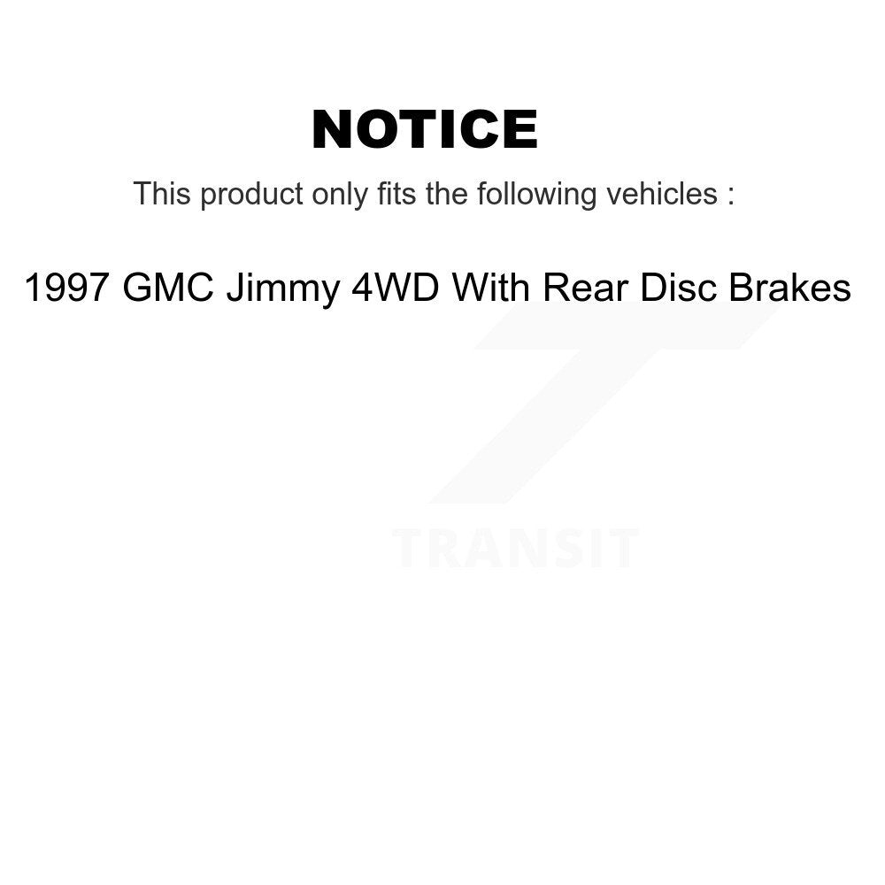 Brake Rotors Ceramic Pad Front Rear Kit For 1997 GMC Jimmy With Disc Brakes