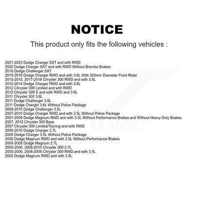 Brake Rotor Ceramic Pad Front Rear Kit For Dodge Charger Chrysler 300 Challenger