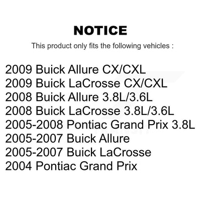 Brake Rotor And Ceramic Pad Front Rear Kit For Buick LaCrosse Pontiac Grand Prix
