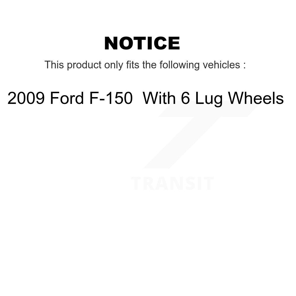 Brake Rotor And Ceramic Pad Front Rear Kit For 2009 Ford F-150 With 6 Lug Wheels