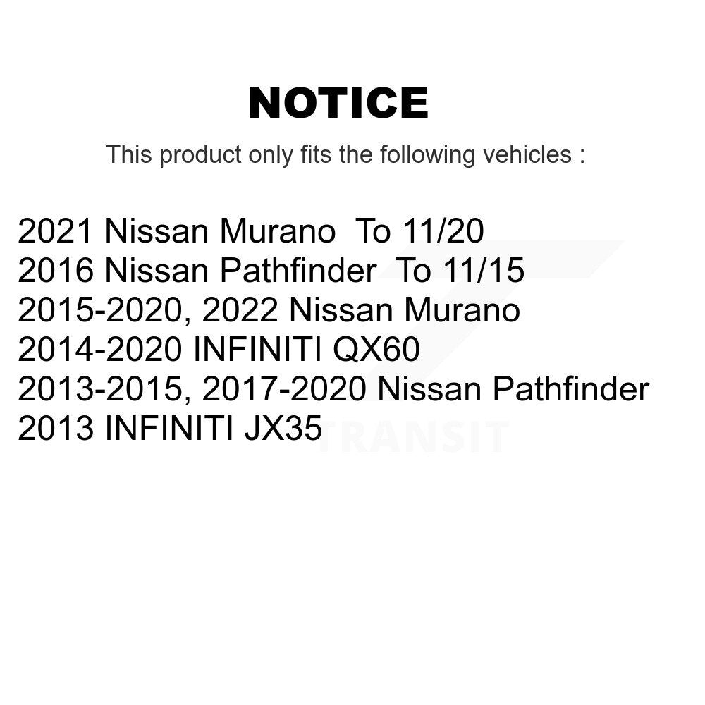 Brake Rotor And Ceramic Pad Front Rear Kit For Nissan Murano Pathfinder INFINITI
