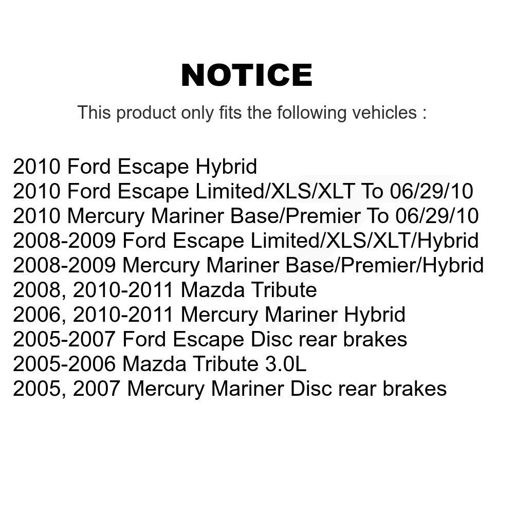 Brake Rotor And Ceramic Pad Front Rear Kit For Ford Escape Mazda Tribute Mercury