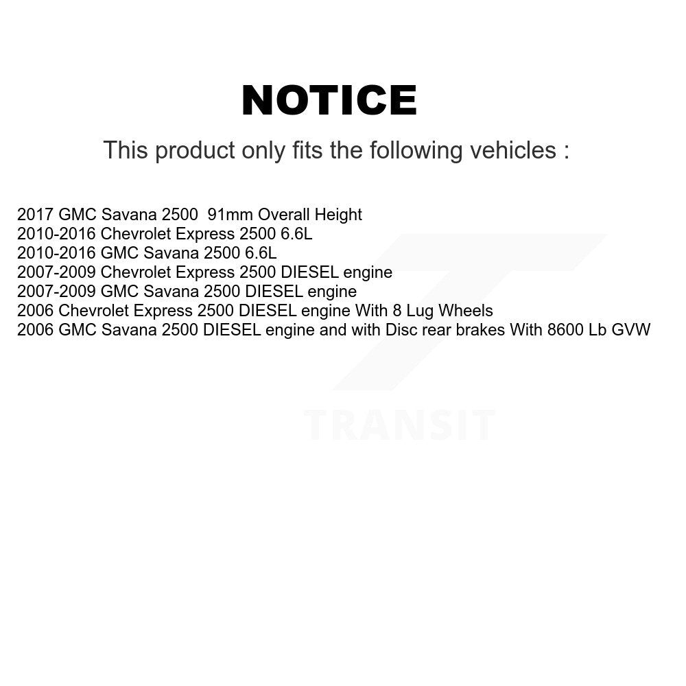 Brake Rotor And Ceramic Pad Front Rear Kit For GMC Savana 2500 Chevrolet Express
