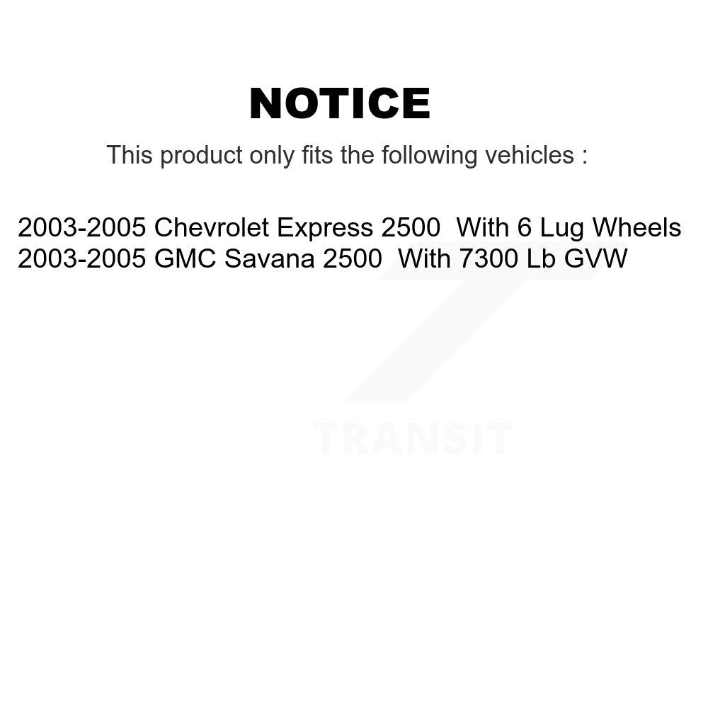 Brake Rotor And Ceramic Pad Front Rear Kit For GMC Savana 2500 Chevrolet Express