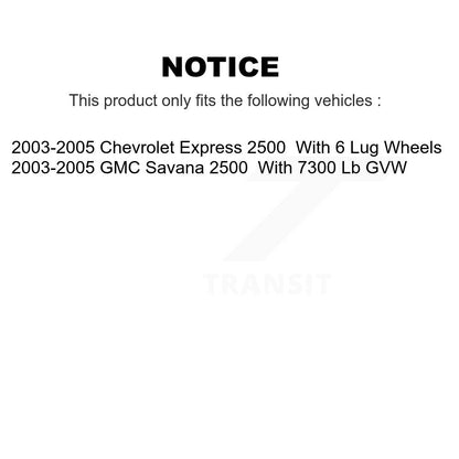 Brake Rotor And Ceramic Pad Front Rear Kit For GMC Savana 2500 Chevrolet Express