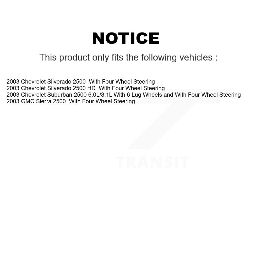 Front Rear Disc Brake Rotor & Ceramic Pads Kit 2003 Chevrolet Silverado/Suburban 2500 Silverado 2500 HD & GMC Sierra 2500 K8CPA-7101045