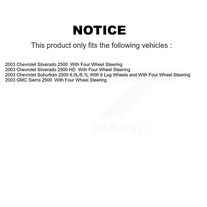 Front Rear Disc Brake Rotor & Ceramic Pads Kit 2003 Chevrolet Silverado/Suburban 2500 Silverado 2500 HD & GMC Sierra 2500 K8CPA-7101045