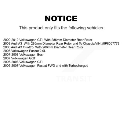Brake Rotor And Ceramic Pad Front Rear Kit For Volkswagen GTI Passat Eos Audi A3