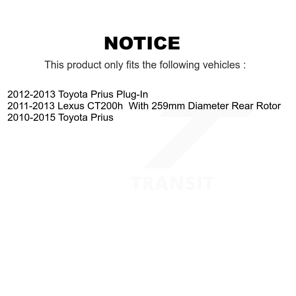 Brake Rotor And Ceramic Pad Front Rear Kit For Toyota Prius Lexus CT200h Plug-In