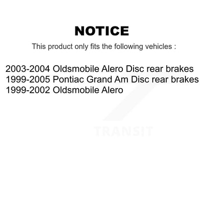 Brake Rotor And Ceramic Pad Front Rear Kit For Pontiac Grand Am Oldsmobile Alero